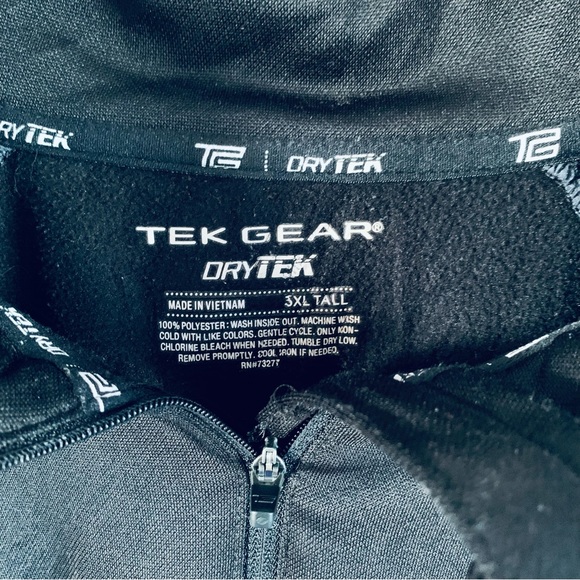 Tek Gear dry tek pullover jacket size 3XL tall black grey quarter zip - Picture 3 of 3